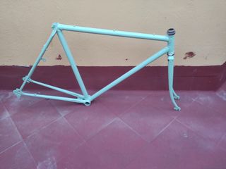 Cuadro bicicleta carretera clásica verde talla 57