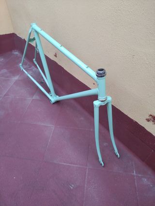 Cuadro bicicleta carretera clásica verde talla 57