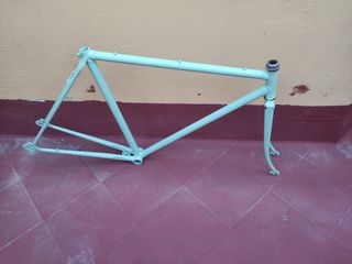 Cuadro bicicleta carretera clásica verde talla 57