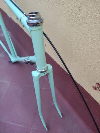 Cuadro bicicleta carretera clásica verde talla 57