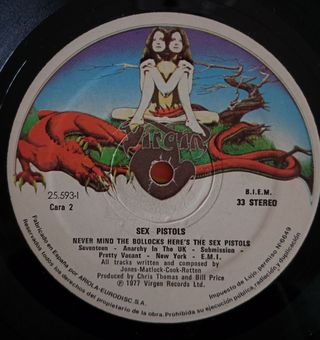 Vinilo LP Sex Pistols Never Mind.. 1977  1 edición