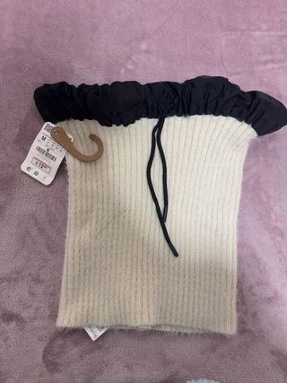 Cuello/bufanda beige de lana Stradivarius