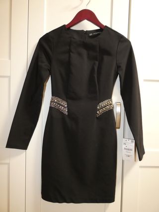 Vestido zara negro XS boda, eventos,Nuevo etiqueta