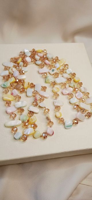 Collana madreperla cristalli