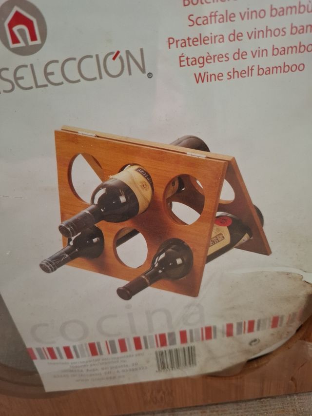 Botellero sobremesa bambú