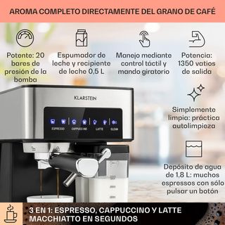 Cafetera klarstein para espresso