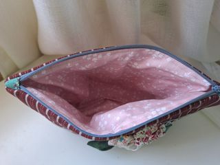 Neceser de patchwork, flores de tela