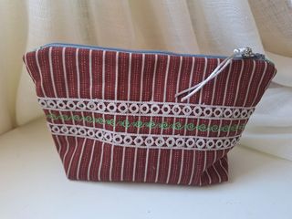 Neceser de patchwork, flores de tela