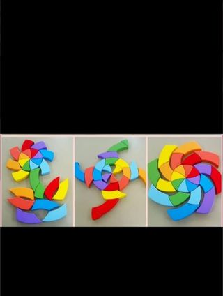 Circulo cromático de madera arcoiris