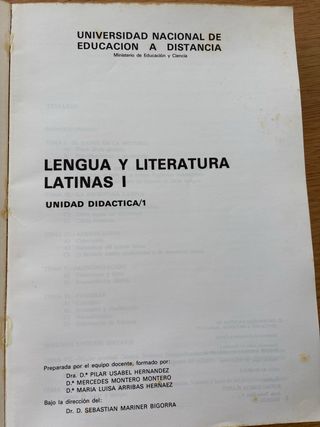 LENGUA Y LITERATURA LATINAS I UNED
