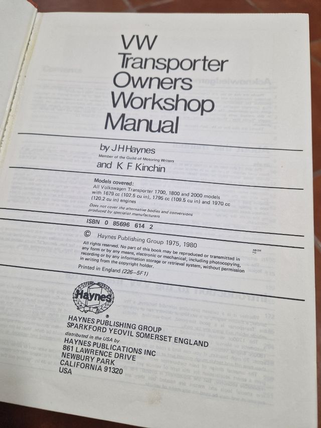 Livro Haynes VW transporter