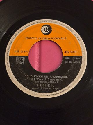 Un Vinile SENZA COPERTINA Raro 45 Giri:I DIK DIK”S
