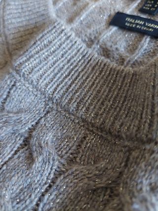 Jersey Massimo Dutti beige y dorado