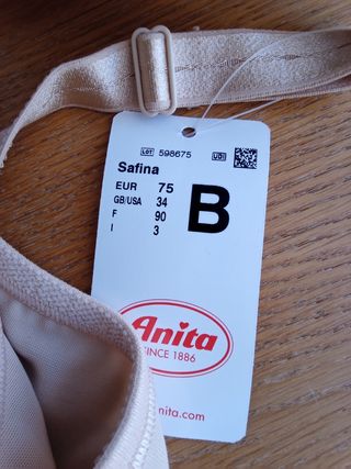 Sujetador Anita 90B sin estrenar con etiquetas 