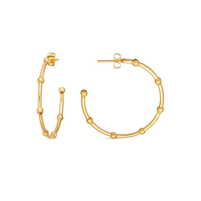 Pendientes Argolla  Acero baño de Oro 18K/ Hoops