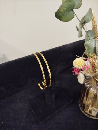 Pulseras oro rígido dúo 18k