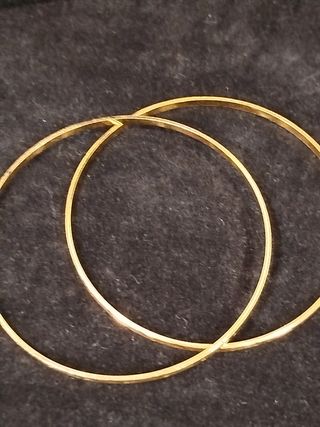 Pulseras oro rígido dúo 18k