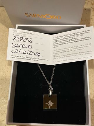 Collna uomo Argento con certificato di garanzia