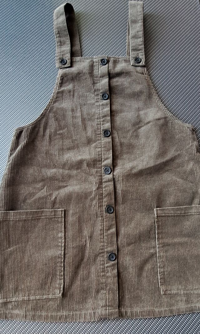 Salopette vestito verde militare in velluto