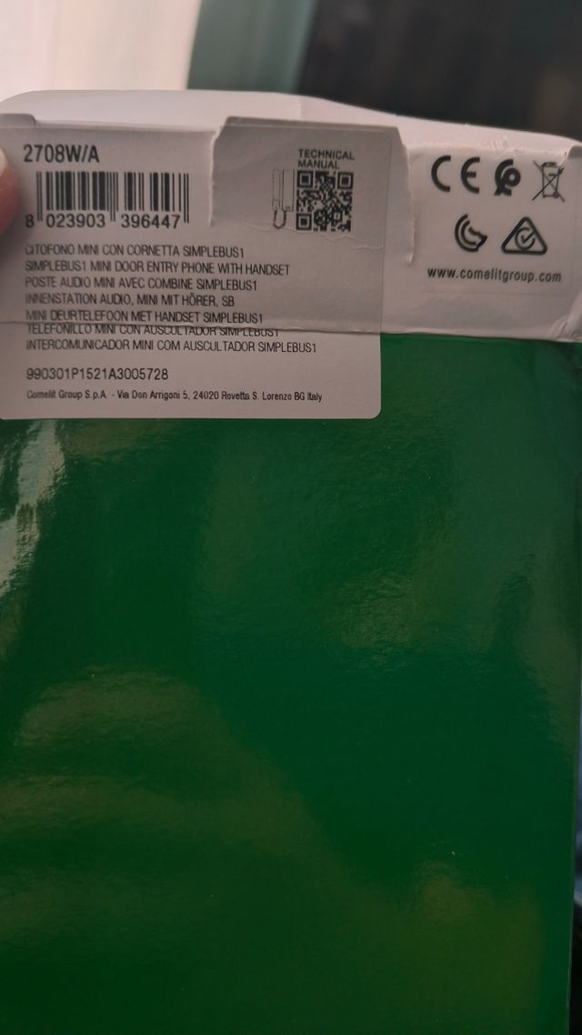 Telefonillo Comelit 2708W A digital 