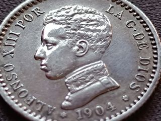 50 CÉNTIMOS PLATA 1904 *0*4 ALF. XIII