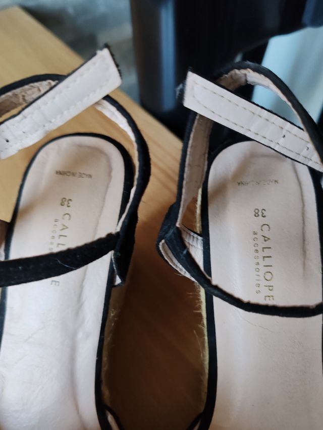 Sandali velluto nero zeppa n 38