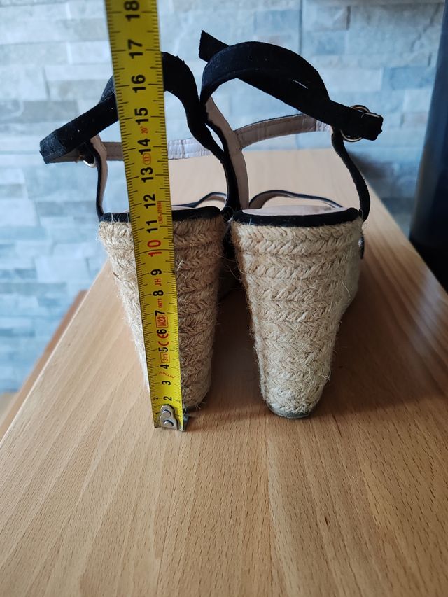 Sandali velluto nero zeppa n 38