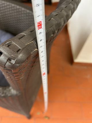 Mesa exterior cristal/aluminio verde + 4 sillas