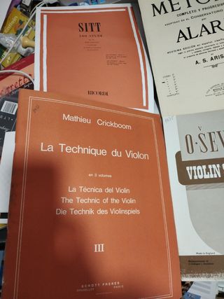 Lote violín 10 partituras, métodos cd