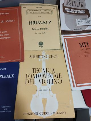 Lote  10 partituras violin métodos cd