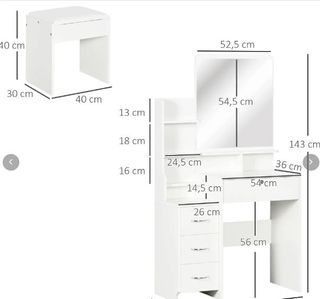 Tocador de Maquillaje con Taburete