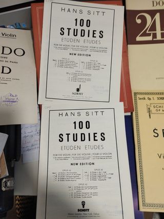 Lote 12 partituras violín métodos cd