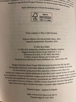 Libro "Un lugar llamado Libertad" de Ken Follet