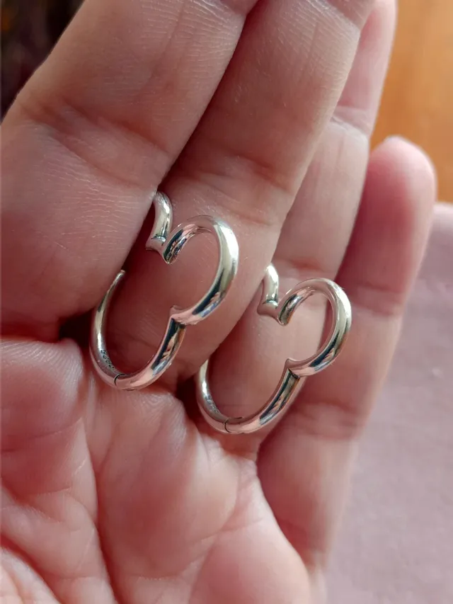 Pendientes aro Mickey plata