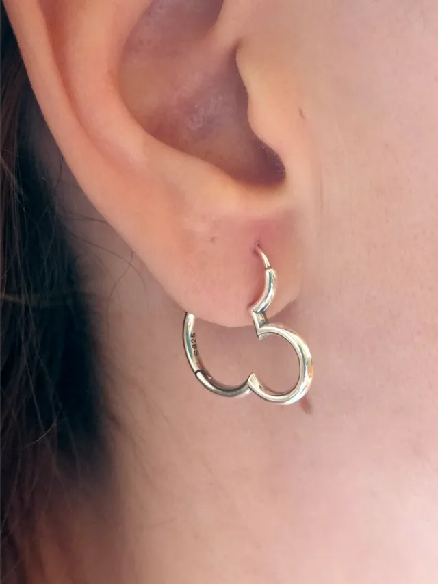 Pendientes aro Mickey plata