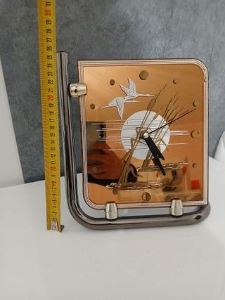 Orologio da Tavolo a Specchio Oro Vintage Anni 70