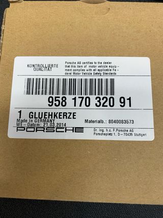 BUJIA PRECALENTAMIENTO PORSCHE VARIAS MARCAS