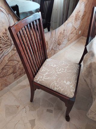 Mesa madera extensible y 6 sillas
