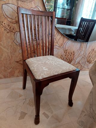 Mesa madera extensible y 6 sillas