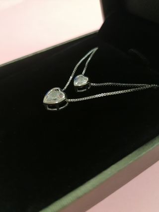 Collar B. Catcher nuevo Plata de ley doble corazón
