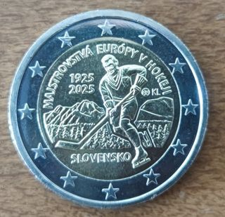 2 Euros Eslovaquia 2025. Hockey hielo.