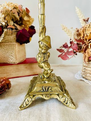 Candelero vintage bronce cristal