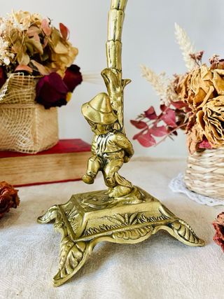 Candelero vintage bronce cristal