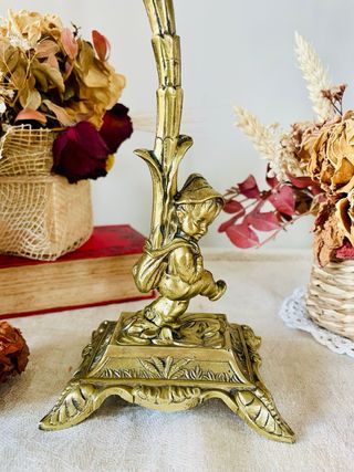 Candelero vintage bronce cristal