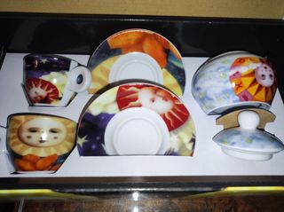 Set 2 tazzine da caffè con zuccheriera