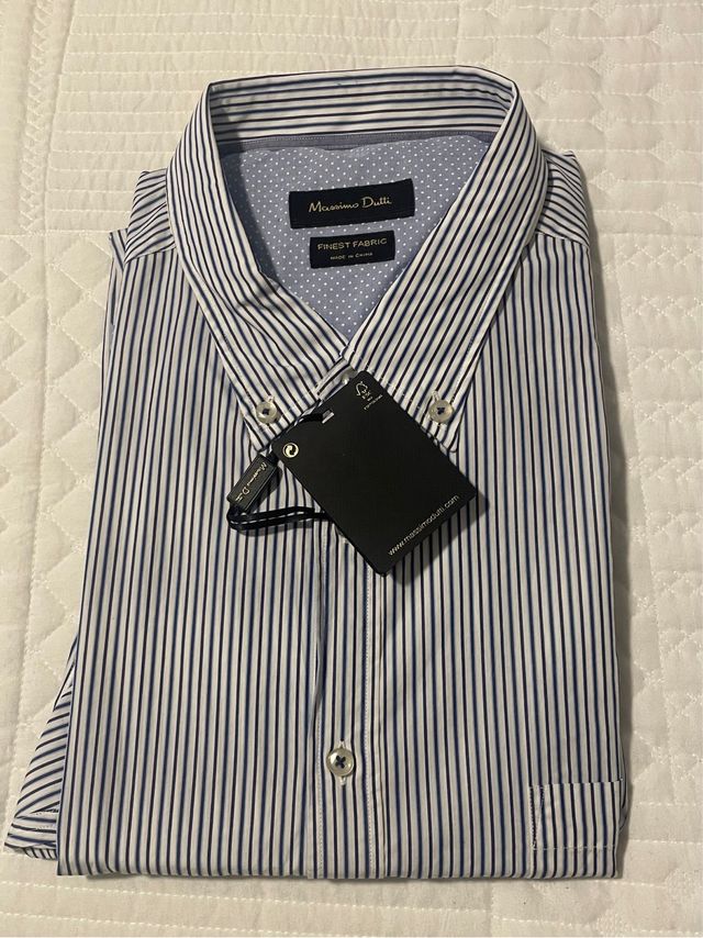 Camisa Massimo Dutty rayas blanca y azul NUEVA