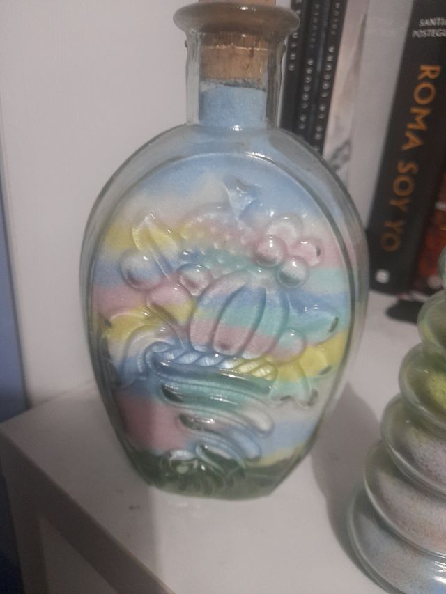 Frascos cristal con arena de colores