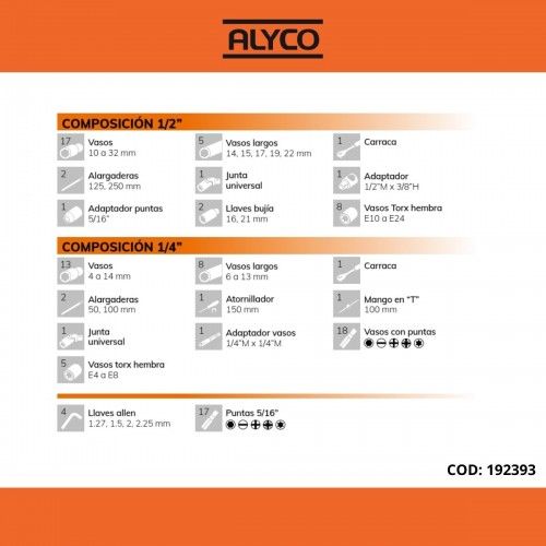 Juego De 110 Piezas De Llaves 1/2" - 1/4"