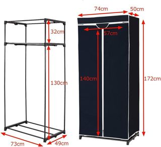 Armario de Tela Plegable 75x50x170cm