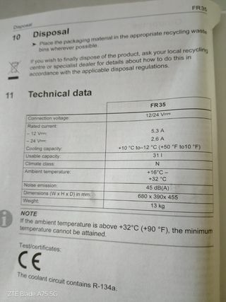 Nevera camping de mechero